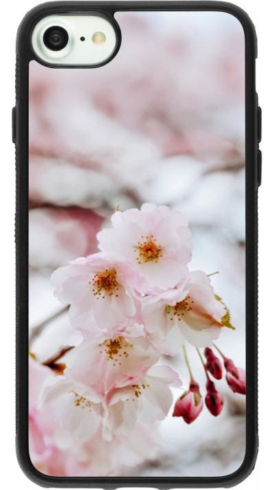 iPhone 7 / 8 / SE (2020, 2022) Case Hülle - Silikon schwarz Cherry tree Spring 2026