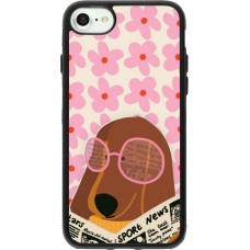 iPhone 7 / 8 / SE (2020, 2022) Case Hülle - Silikon schwarz Dog with newspaper Spring 2026