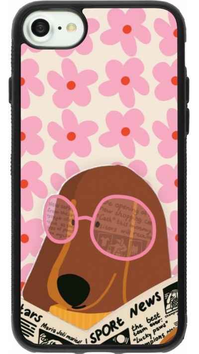 iPhone 7 / 8 / SE (2020, 2022) Case Hülle - Silikon schwarz Dog with newspaper Spring 2026