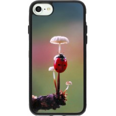 Coque iPhone 7 / 8 / SE (2020, 2022) - Silicone rigide noir Ladybird on a mushroom Spring 2026