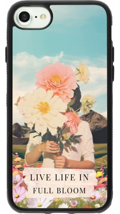 iPhone 7 / 8 / SE (2020, 2022) Case Hülle - Silikon schwarz Live life in full moon Spring 2026