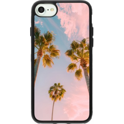 Coque iPhone 7 / 8 / SE (2020, 2022) - Silicone rigide noir Summer 2025 Palmiers