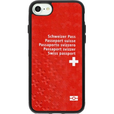 Coque iPhone 7 / 8 / SE (2020, 2022) - Silicone rigide noir Swiss Passport