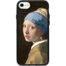 iPhone 7 / 8 / SE (2020, 2022) Case Hülle - Silikon schwarz Kunstbild - Das Mädchen mit dem Perlenohrring - Jan Vermeer