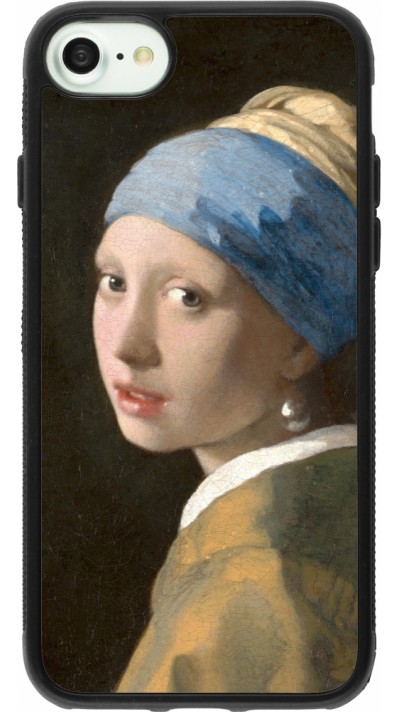 iPhone 7 / 8 / SE (2020, 2022) Case Hülle - Silikon schwarz Kunstbild - Das Mädchen mit dem Perlenohrring - Jan Vermeer