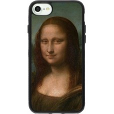 Coque iPhone 7 / 8 / SE (2020, 2022) - Silicone rigide noir Tableau art - La Joconde - Léonard de Vinci