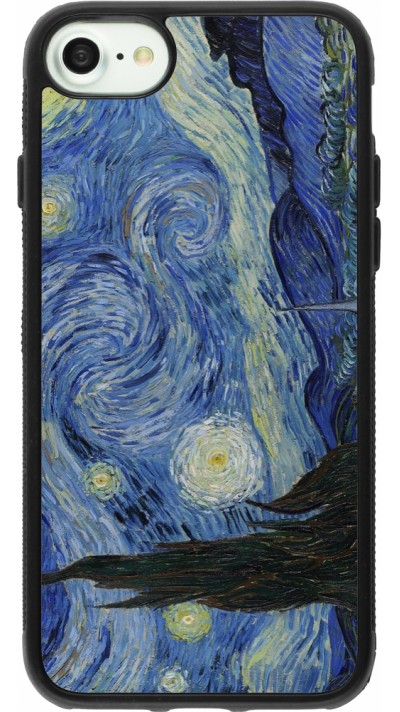 iPhone 7 / 8 / SE (2020, 2022) Case Hülle - Silikon schwarz Kunstbild - Sternennacht - Van Gogh