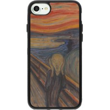 Coque iPhone 7 / 8 / SE (2020, 2022) - Silicone rigide noir Tableau art - Le Cri - Edvard Munch