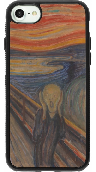 iPhone 7 / 8 / SE (2020, 2022) Case Hülle - Silikon schwarz Kunstbild - Der Schrei - Edvard Munch