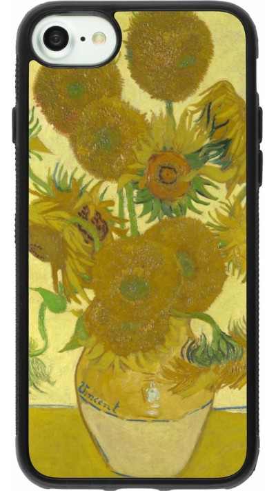 iPhone 7 / 8 / SE (2020, 2022) Case Hülle - Silikon schwarz Kunstbild - Sonnenblumen  - Van Gogh