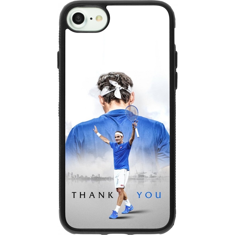 Coque iPhone 7 / 8 / SE (2020, 2022) - Silicone rigide noir Thank you Roger