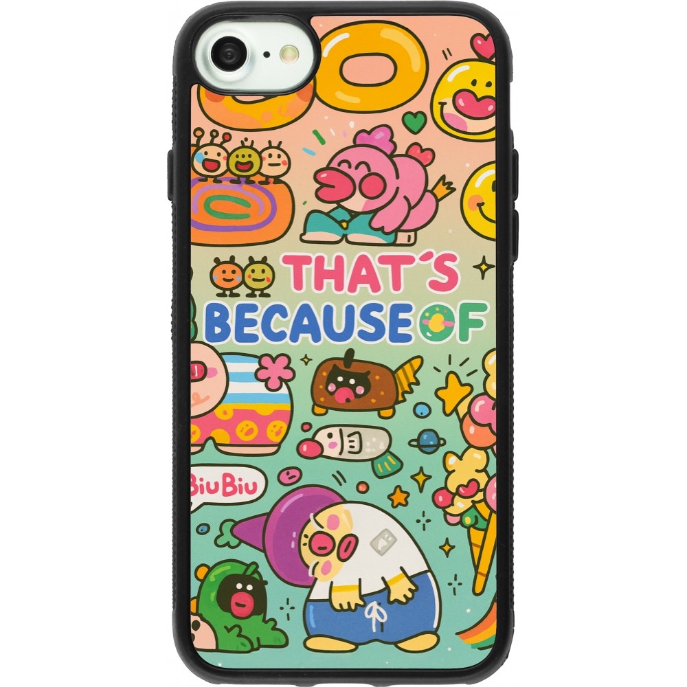 iPhone 7 / 8 / SE (2020, 2022) Case Hülle - Silikon schwarz Thats beacause of