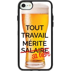 Coque iPhone 7 / 8 / SE (2020, 2022) - Silicone rigide noir Tout travail mérite sa bière