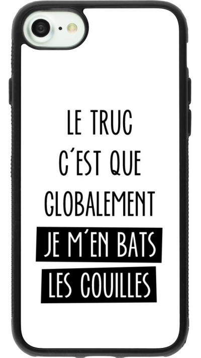Coque iPhone 7 / 8 / SE (2020, 2022) - Silicone rigide noir Le truc globalement bats les couilles