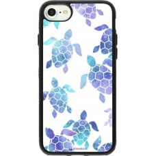 Coque iPhone 7 / 8 / SE (2020, 2022) - Silicone rigide noir Turtles pattern watercolor