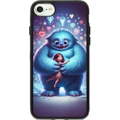 Coque iPhone 7 / 8 / SE (2020, 2022) - Silicone rigide noir Valentine 2024 Fluffy Love