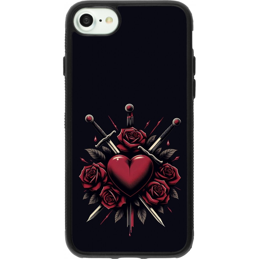 iPhone 7 / 8 / SE (2020, 2022) Case Hülle - Silikon schwarz Valentine 2024 gothic love