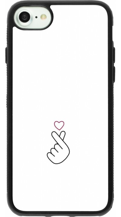 iPhone 7 / 8 / SE (2020, 2022) Case Hülle - Silikon schwarz Valentine 2024 heart by Millennials