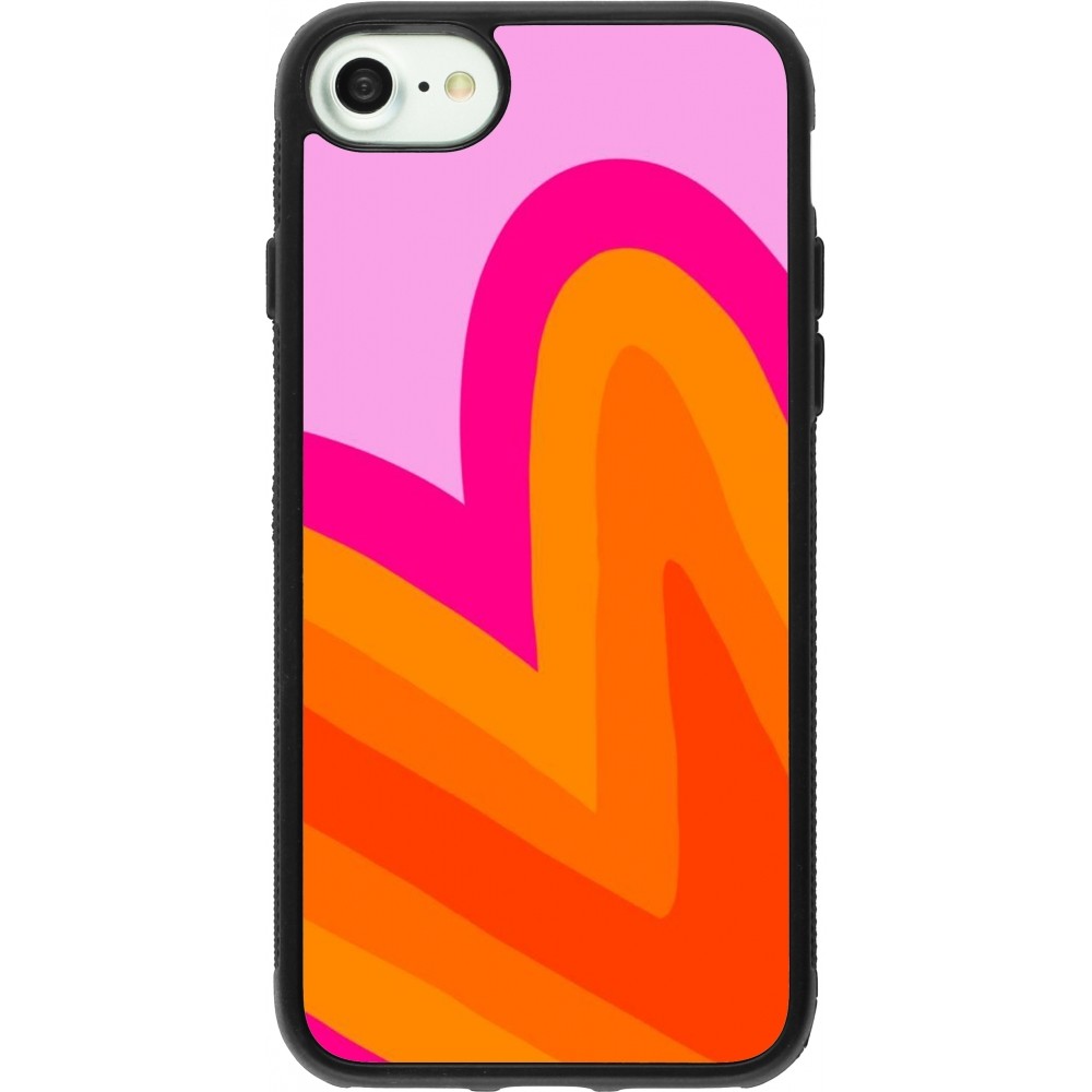 iPhone 7 / 8 / SE (2020, 2022) Case Hülle - Silikon schwarz Valentine 2024 heart gradient