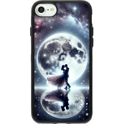 iPhone 7 / 8 / SE (2020, 2022) Case Hülle - Silikon schwarz Valentin 2024 Liebe unter dem Mond
