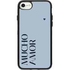 iPhone 7 / 8 / SE (2020, 2022) Case Hülle - Silikon schwarz Valentine 2024 mucho amor azul