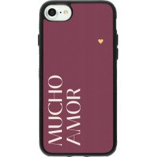 iPhone 7 / 8 / SE (2020, 2022) Case Hülle - Silikon schwarz Valentine 2024 mucho amor rosado