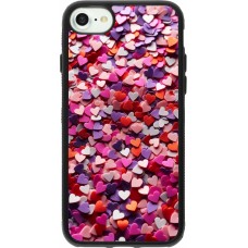 iPhone 7 / 8 / SE (2020, 2022) Case Hülle - Silikon schwarz Valentin 2025 Konfetti