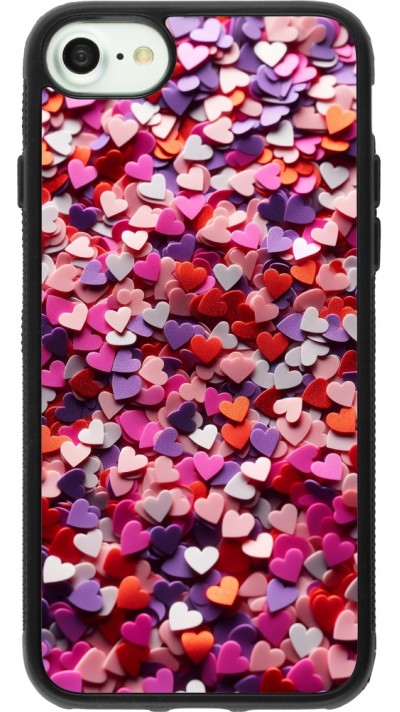 iPhone 7 / 8 / SE (2020, 2022) Case Hülle - Silikon schwarz Valentin 2025 Konfetti