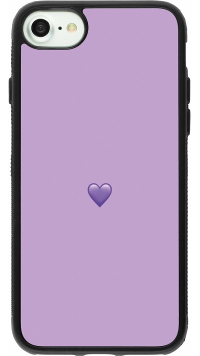 iPhone 7 / 8 / SE (2020, 2022) Case Hülle - Silikon schwarz Valentine 2023 purpule single heart