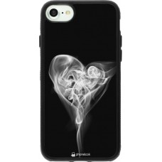 Coque iPhone 7 / 8 / SE (2020, 2022) - Silicone rigide noir Valentine 2022 Black Smoke