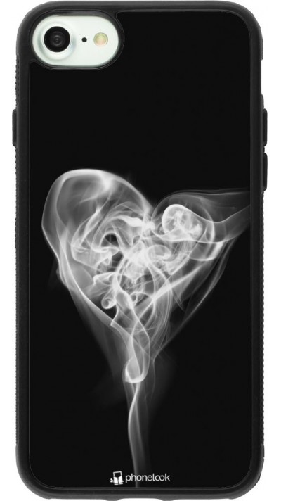 Coque iPhone 7 / 8 / SE (2020, 2022) - Silicone rigide noir Valentine 2022 Black Smoke
