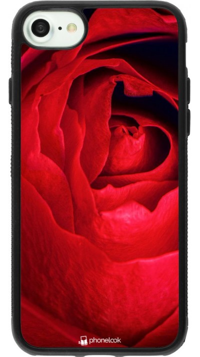 Coque iPhone 7 / 8 / SE (2020, 2022) - Silicone rigide noir Valentine 2022 Rose
