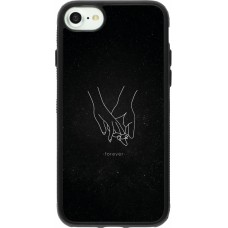 iPhone 7 / 8 / SE (2020, 2022) Case Hülle - Silikon schwarz Valentine 2023 hands forever
