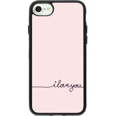 iPhone 7 / 8 / SE (2020, 2022) Case Hülle - Silikon schwarz Valentine 2023 i love you writing