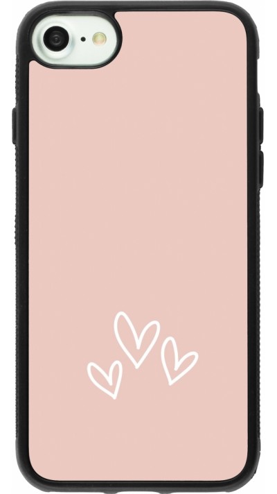 iPhone 7 / 8 / SE (2020, 2022) Case Hülle - Silikon schwarz Valentine 2023 three minimalist hearts