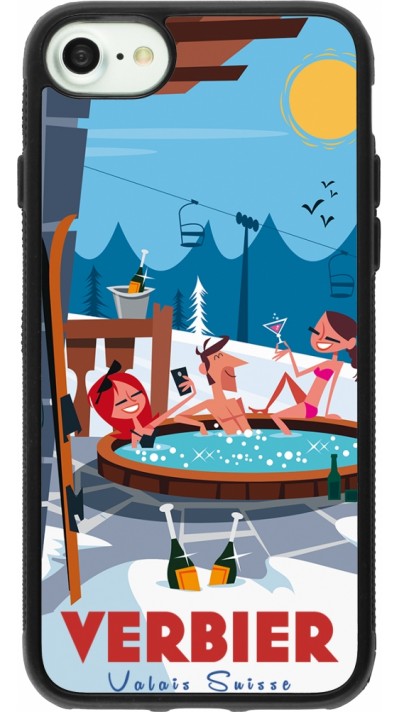 iPhone 7 / 8 / SE (2020, 2022) Case Hülle - Silikon schwarz Verbier Mountain Jacuzzi