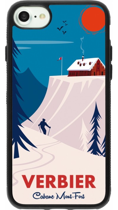 iPhone 7 / 8 / SE (2020, 2022) Case Hülle - Silikon schwarz Verbier Cabane Mont-Fort