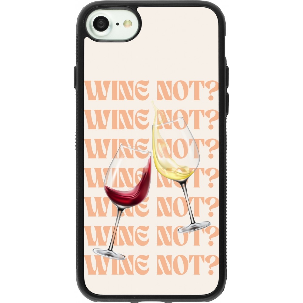 Coque iPhone 7 / 8 / SE (2020, 2022) - Silicone rigide noir Wine not