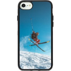Coque iPhone 7 / 8 / SE (2020, 2022) - Silicone rigide noir Winter 22 Ski Jump