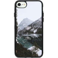Coque iPhone 7 / 8 / SE (2020, 2022) - Silicone rigide noir Winter 22 snowy mountain and lake