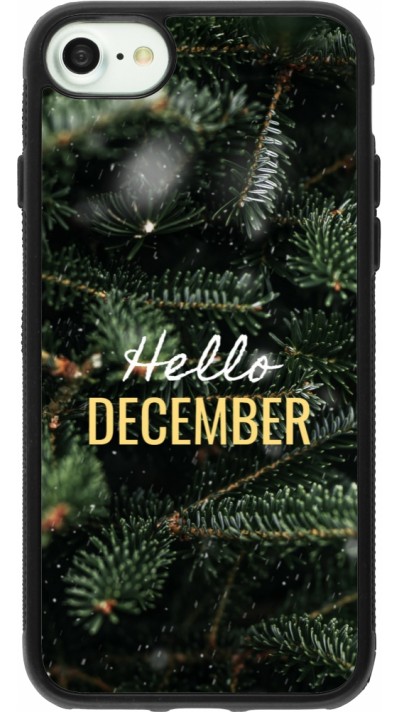 Coque iPhone 7 / 8 / SE (2020, 2022) - Silicone rigide noir Winter 25 Winter hello december