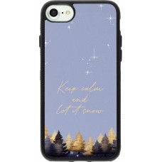 Coque iPhone 7 / 8 / SE (2020, 2022) - Silicone rigide noir Winter 25 Winter illustration of trees