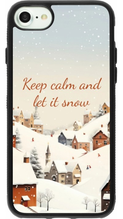 Coque iPhone 7 / 8 / SE (2020, 2022) - Silicone rigide noir Winter 25 Winter Keep calm and let it snow