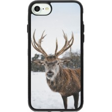 Coque iPhone 7 / 8 / SE (2020, 2022) - Silicone rigide noir Winter 25 Winter reindeer