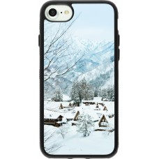 Coque iPhone 7 / 8 / SE (2020, 2022) - Silicone rigide noir Winter 25 Winter snowy landscape