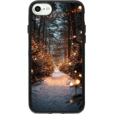 Coque iPhone 7 / 8 / SE (2020, 2022) - Silicone rigide noir Winter 25 Winter snowy road