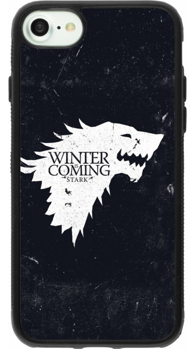 Coque iPhone 7 / 8 / SE (2020, 2022) - Silicone rigide noir Winter is coming Stark