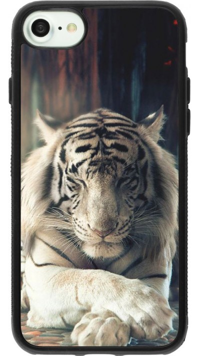 Coque iPhone 7 / 8 / SE (2020, 2022) - Silicone rigide noir Zen Tiger
