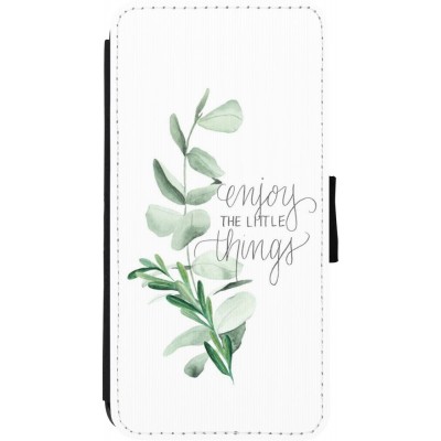 Hülle iPhone 7 / 8 / SE (2020, 2022) - Wallet schwarz Enjoy the little things