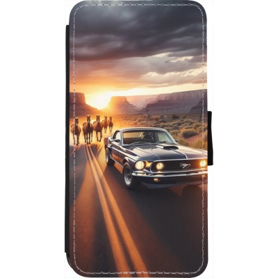 iPhone 7 / 8 / SE (2020, 2022) Case Hülle - Wallet schwarz Mustang 69 Grand Canyon